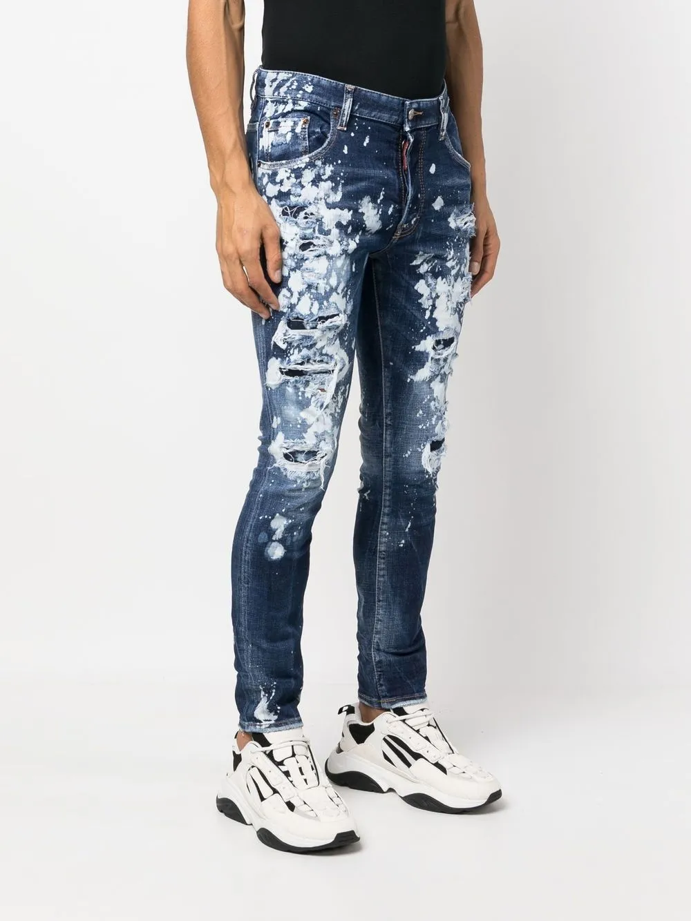 Dsquared2 Paint Splattered Distressed Jeans - Farfetch