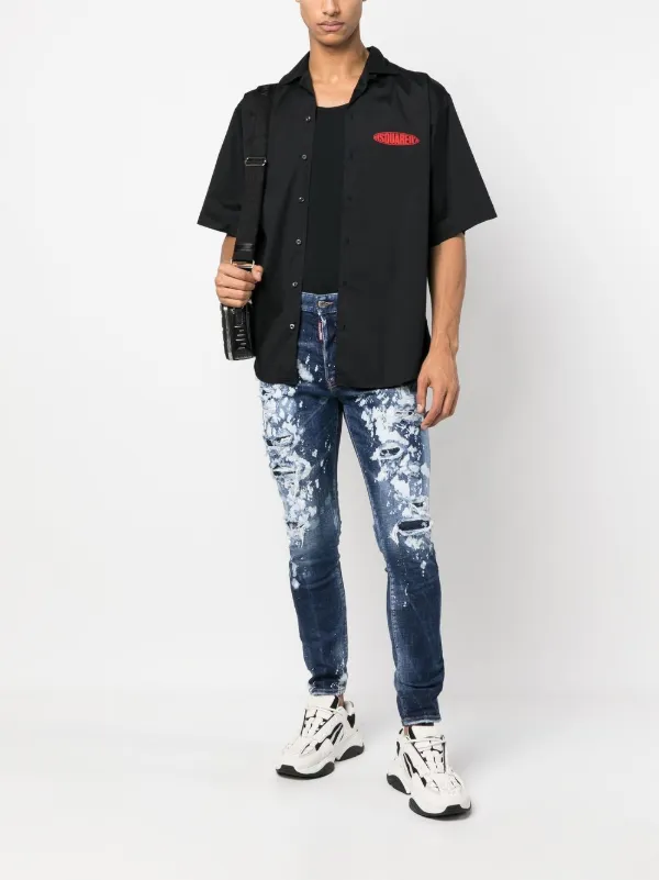 Dsquared2 Paint Splattered Distressed Jeans - Farfetch