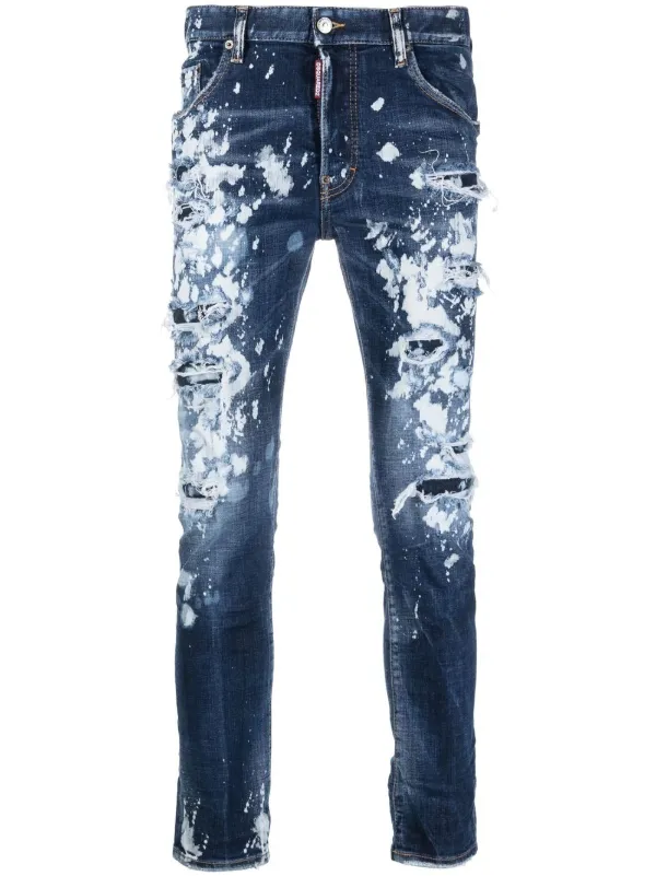 Dsquared2 Paint Splattered Distressed Jeans - Farfetch