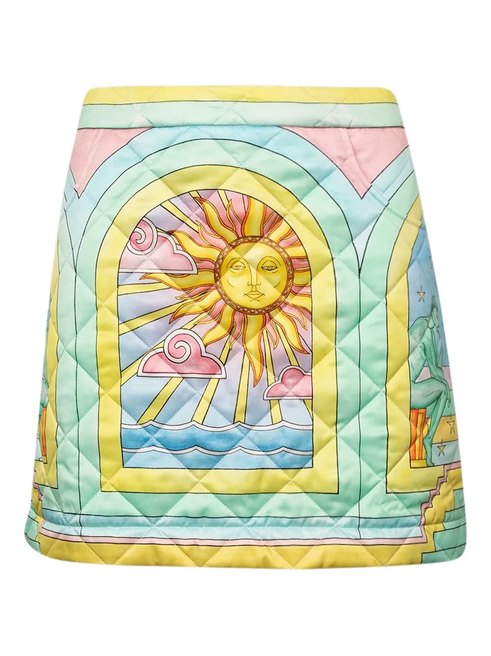 Casablanca printed quilted mini skirt – Yellow