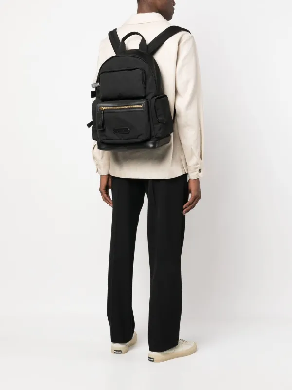 TOM FORD logo-patch backpack, Black