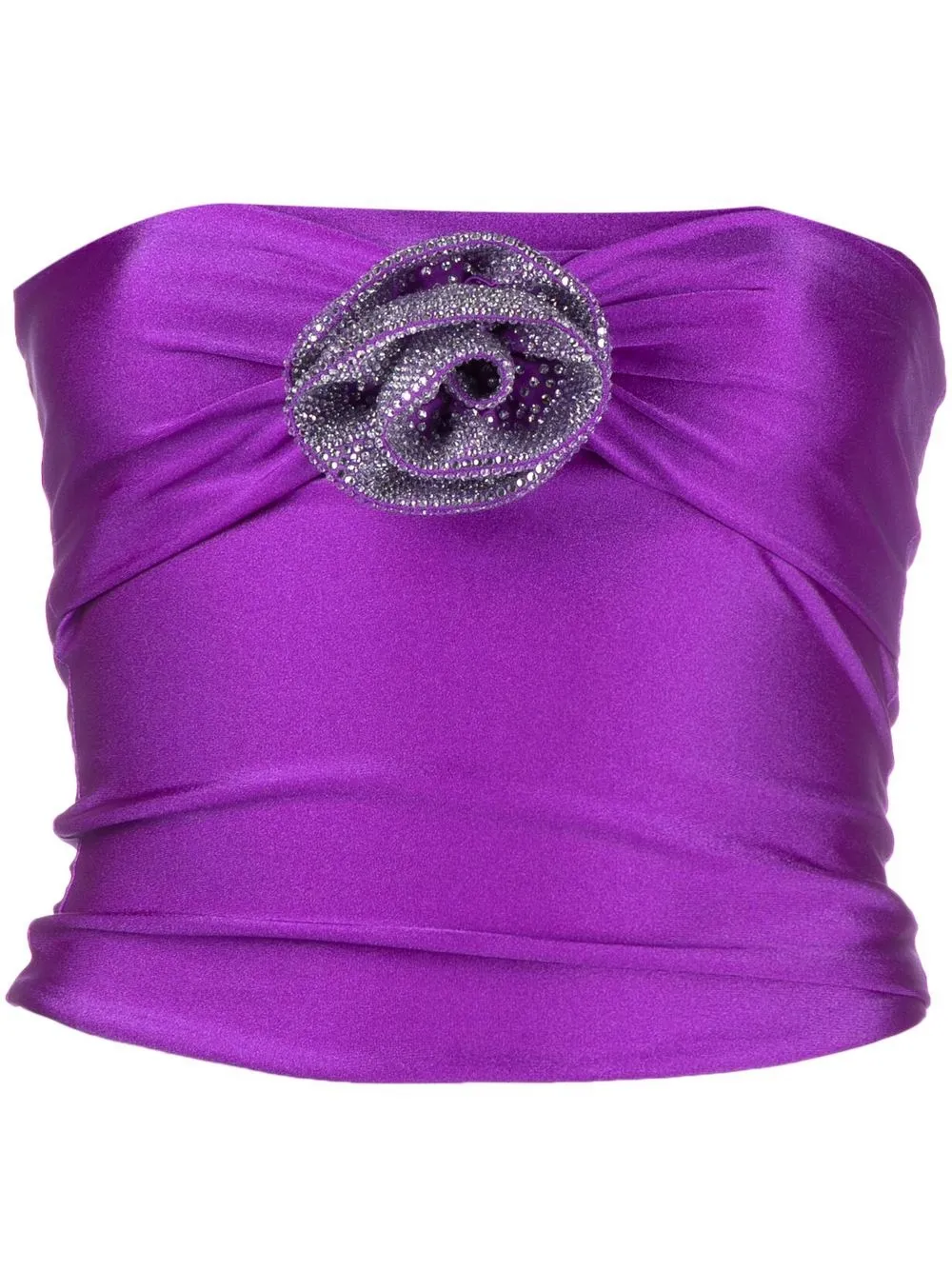 

Giuseppe Di Morabito top tipo bustier con detalles de cristal - Morado