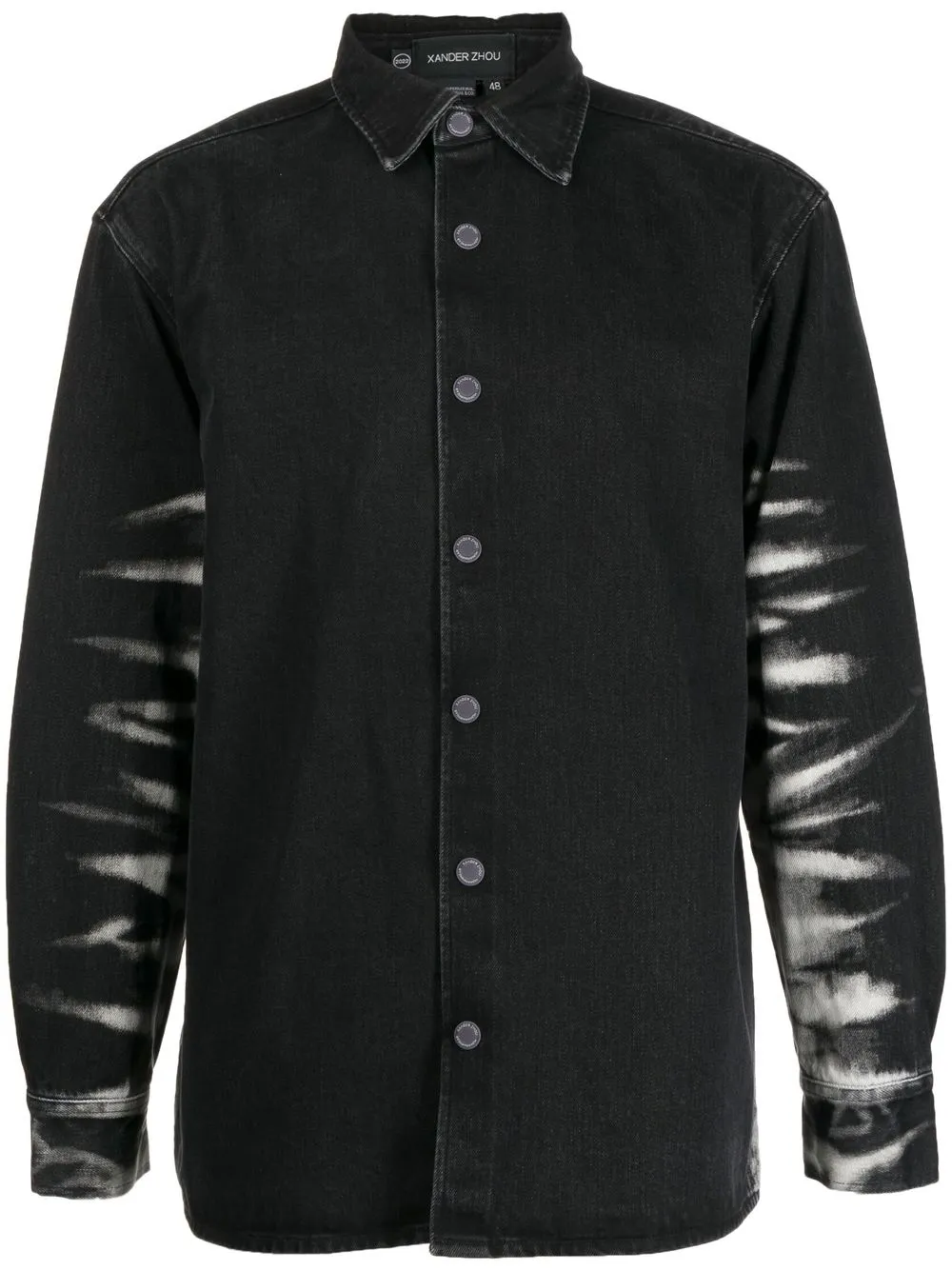 

Xander Zhou camisa de mezclilla con efecto descolorido - Negro