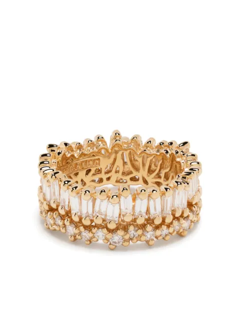 Suzanne Kalan anillo Short Stack en oro amarillo de 18kt con diamantes