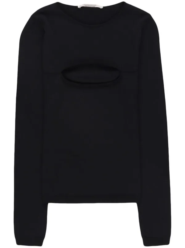 Tシャツ・カットソー STELLA MCCARTNEY COMPACT TOP WITH CUT OUT DETAILS Stella McCartney Stella McCartney Compact Top With Cut Out