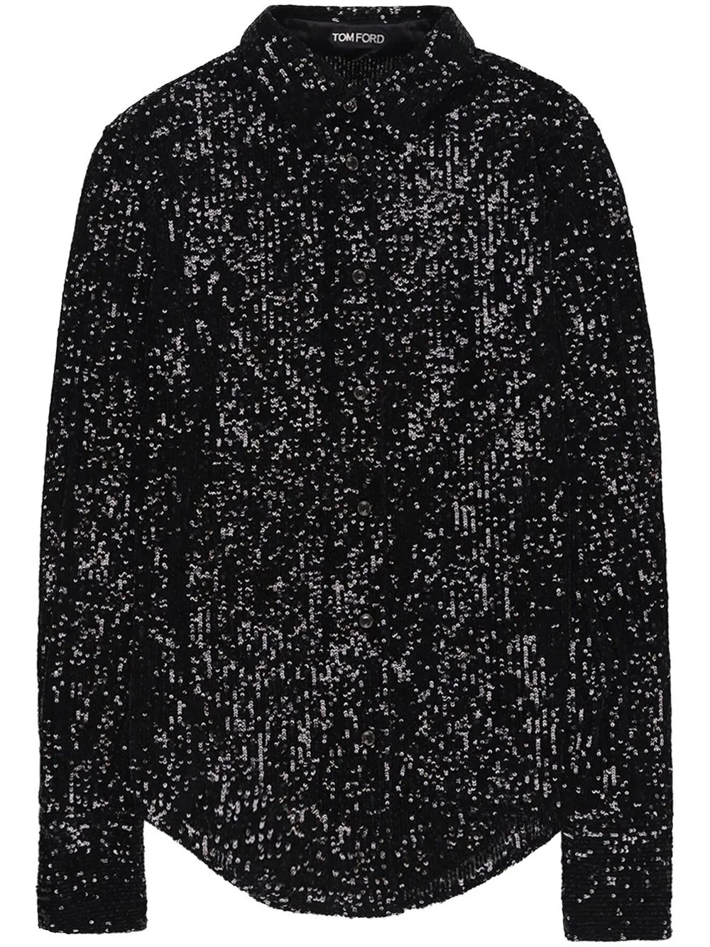 

TOM FORD sequin-embellished button shirt - Black