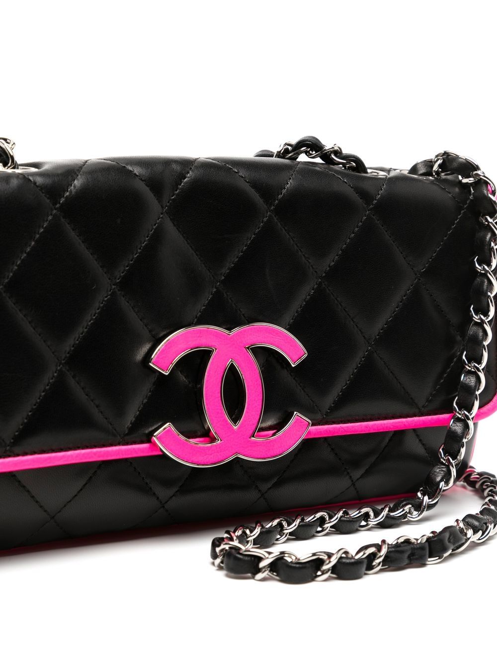 Pre-owned Chanel Cc 菱纹绗缝单肩包（2008年典藏款） In Pink