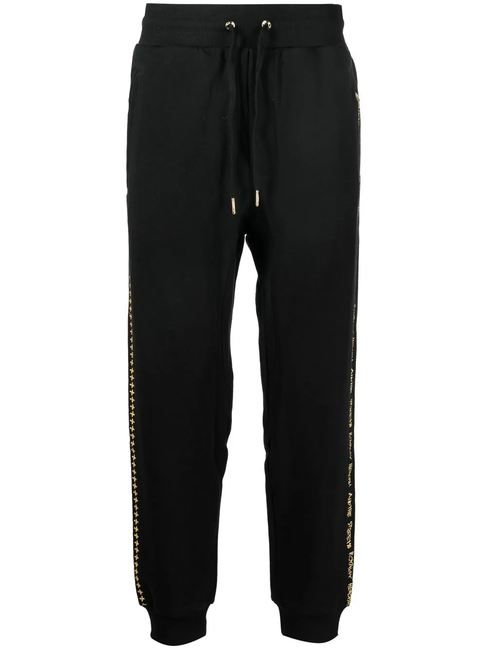 

Ksubi slogan-embroidered track pants - Black