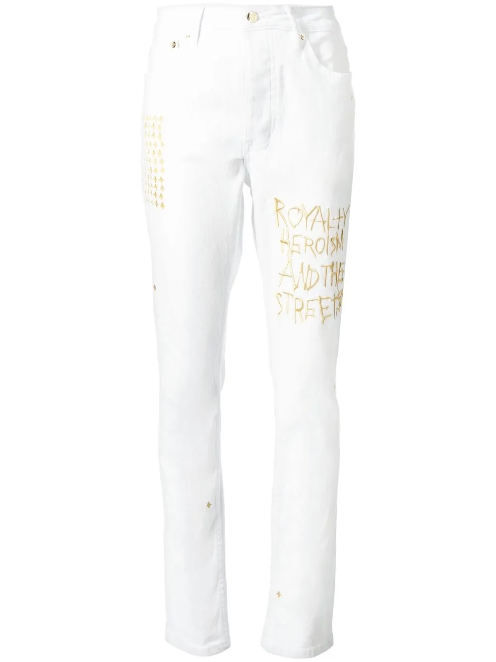 

Ksubi embroidered slim-fit jeans - White