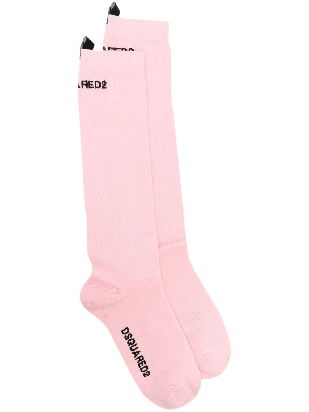 Dsquared2 Logo印花针织袜 In Pink
