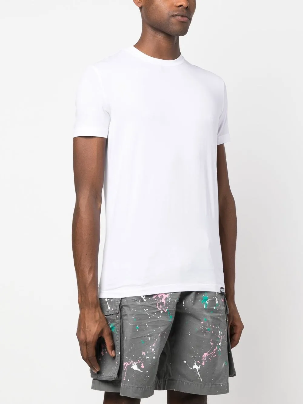Dsquared2 Logo-patch Detail T-shirt In White