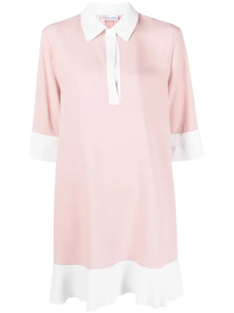 RED Valentino half-sleeve colourblock mini dress