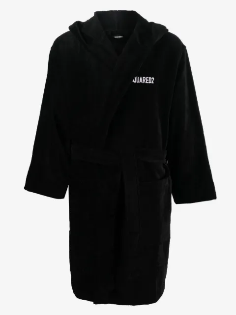 DSQUARED2 logo-detail hooded bathrobe