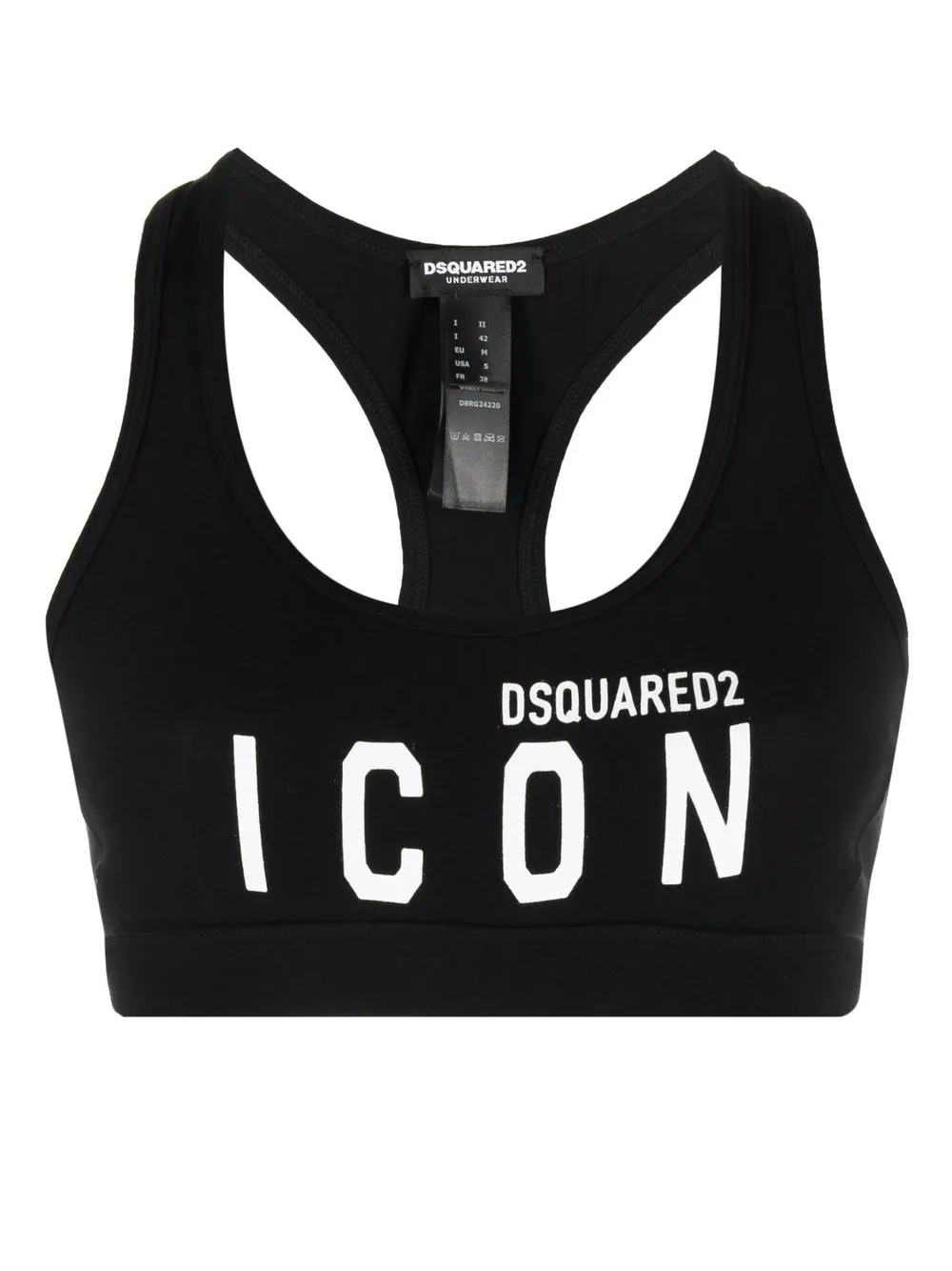 

Dsquared2 logo-print cropped top - Black