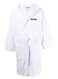 DSQUARED2 logo-detail hooded bathrobe - White