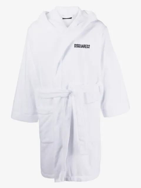 DSQUARED2 logo-detail hooded bathrobe