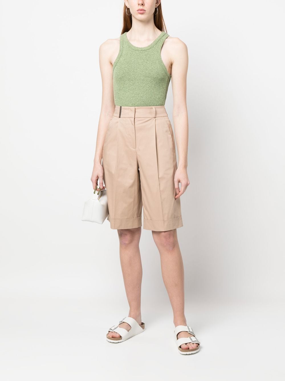 Shop Peserico Tailored Knee-length Shorts In Neutrals