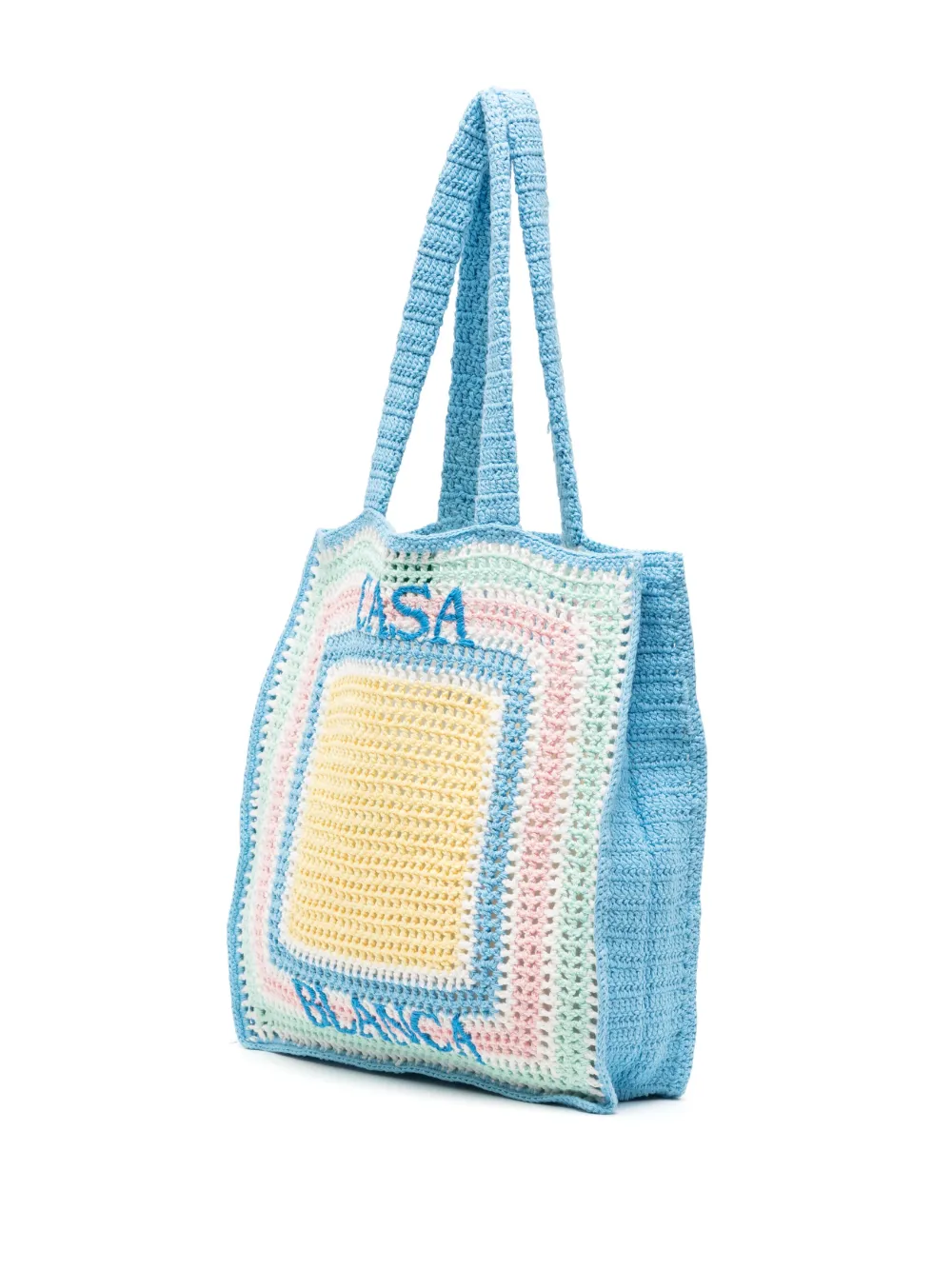 Casablanca Crochet Logo Tote Bag In White Degrade | ModeSens