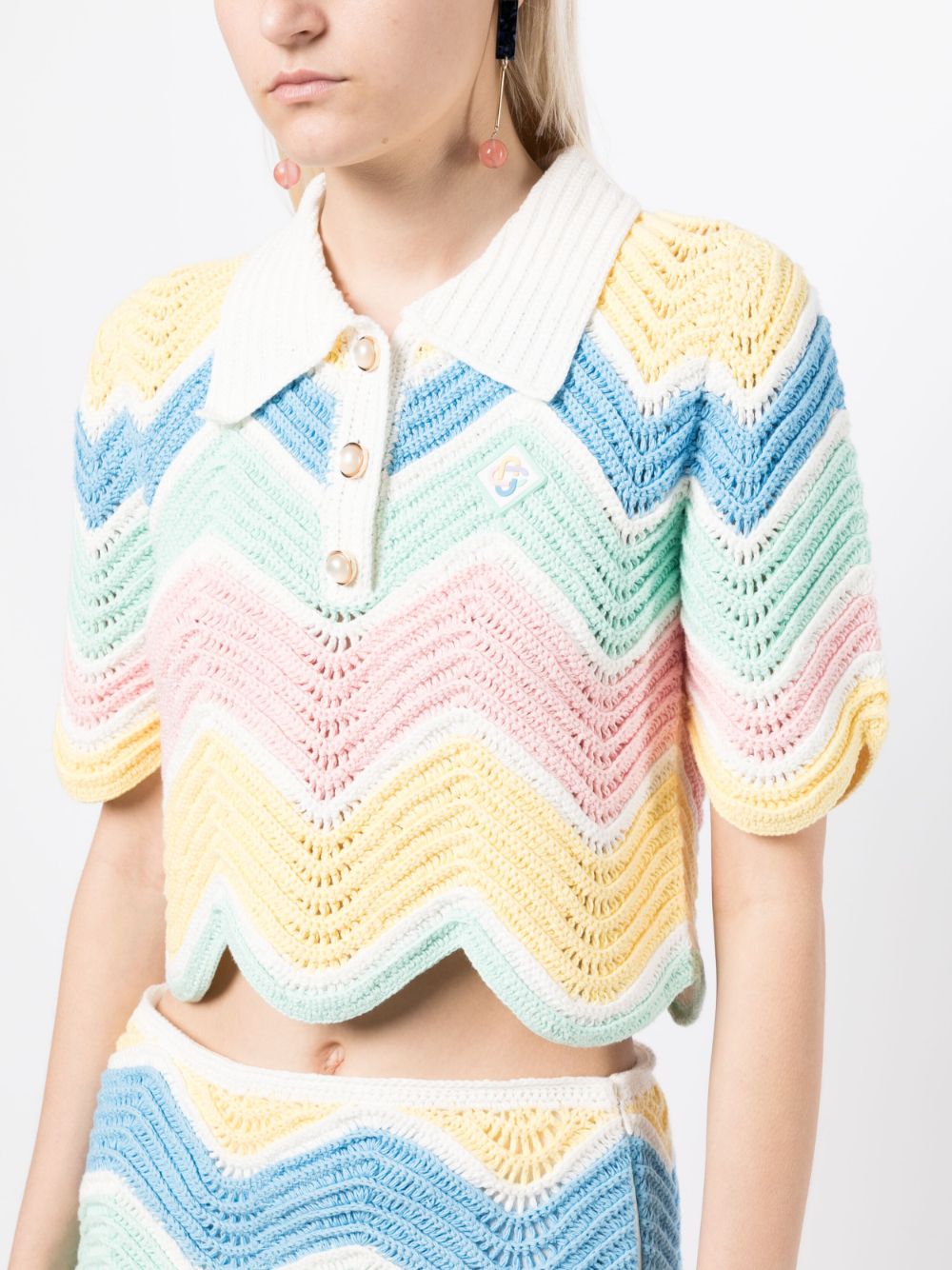 Casablanca Crochet shortsleeve Top Farfetch