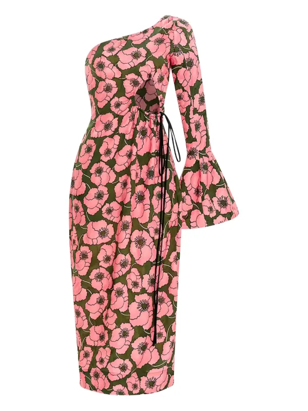 meshki long sleeve satin dress Iris Long Sleeve Satin Maxi Dress - Soft Pink main image 0