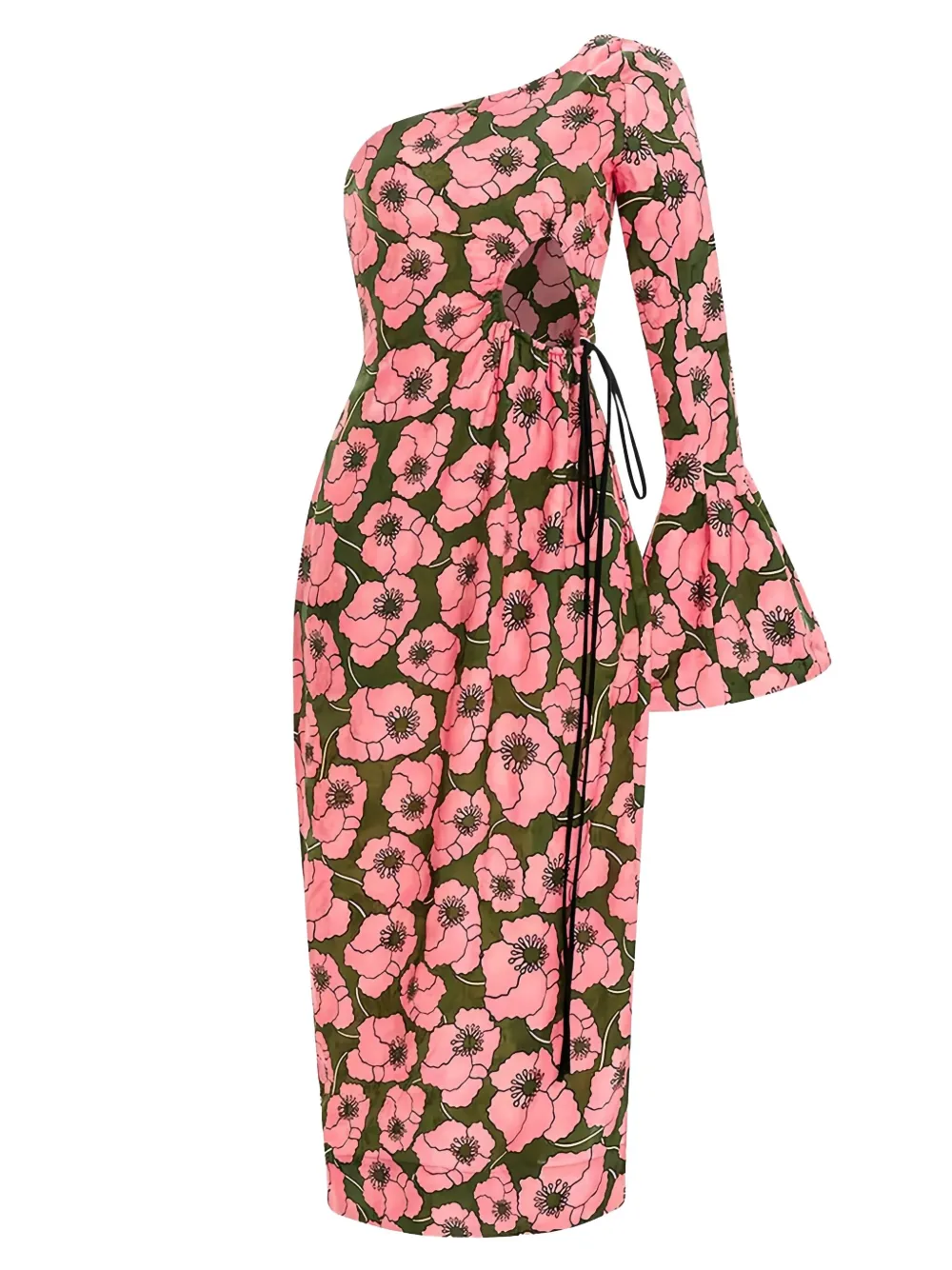 Agua By Agua Bendita one-shoulder floral-print dress - Roze