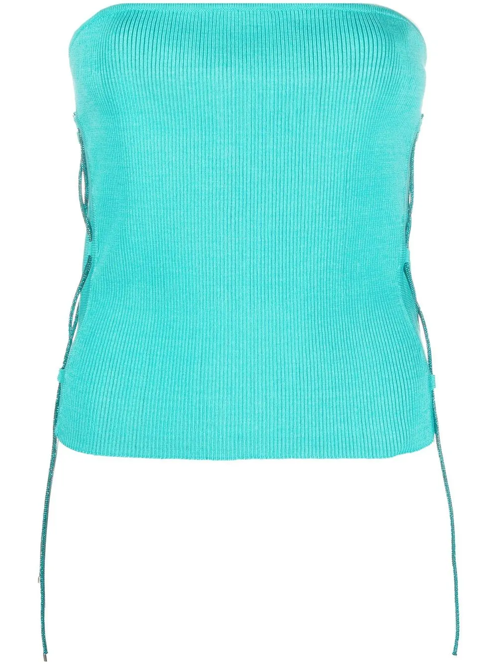 

Giuseppe Di Morabito crystal-embellished strapless ribbed top - Blue