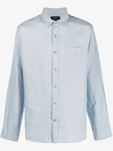 Vince long-sleeve linen shirt