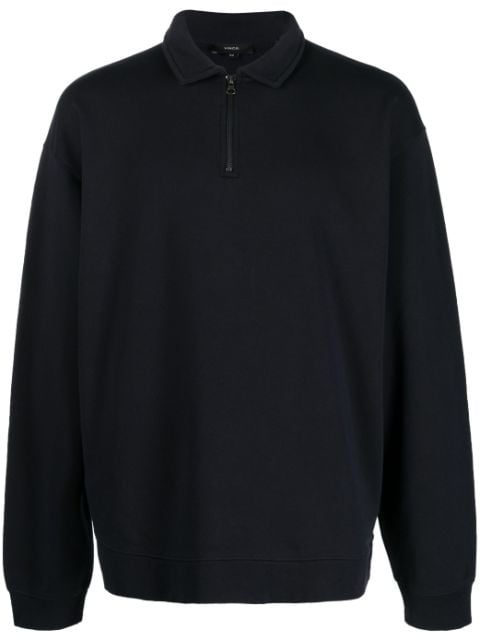 Vince zip-detail cotton sweatshirt