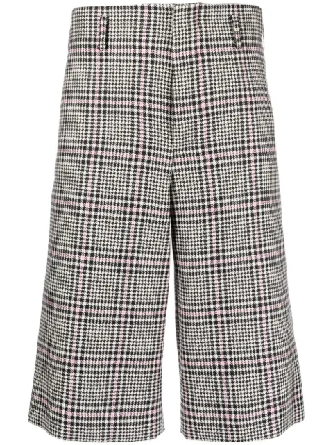 Comme des Garçons Homme Plus houndstooth knee-length wool shorts