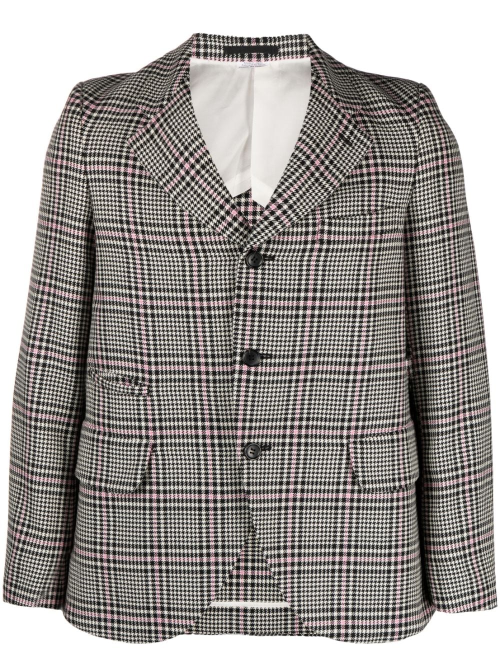 houndstooth single-breasted wool blazer