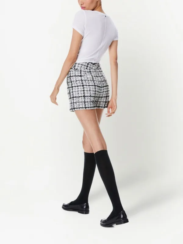 Alice + Olivia Paula high-waist Tweed Shorts | Black | FARFETCH