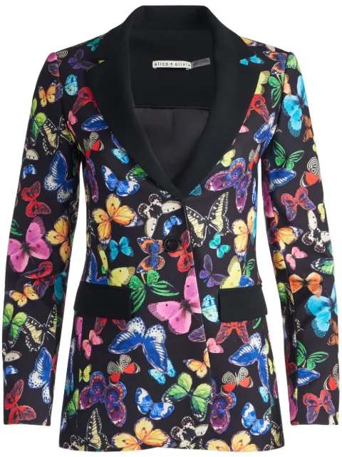 alice + olivia Macey butterfly-print blazer