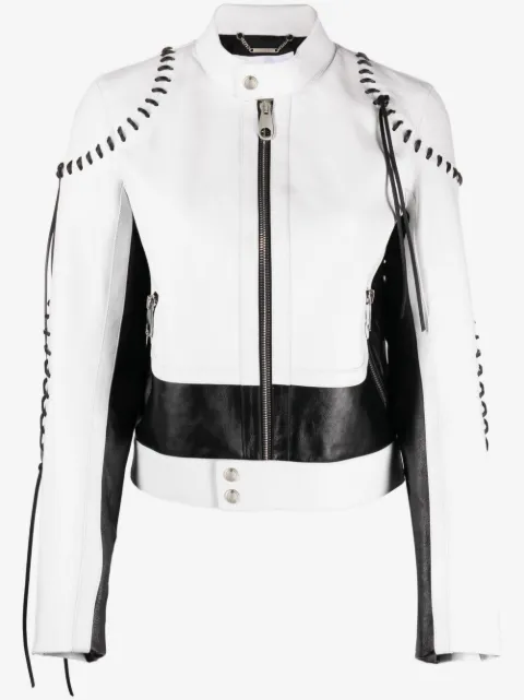 Chloé whipstitch-detailing leather jacket
