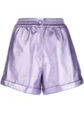 ROTATE BIRGER CHRISTENSEN Belina embossed-logo metallic shorts - Purple