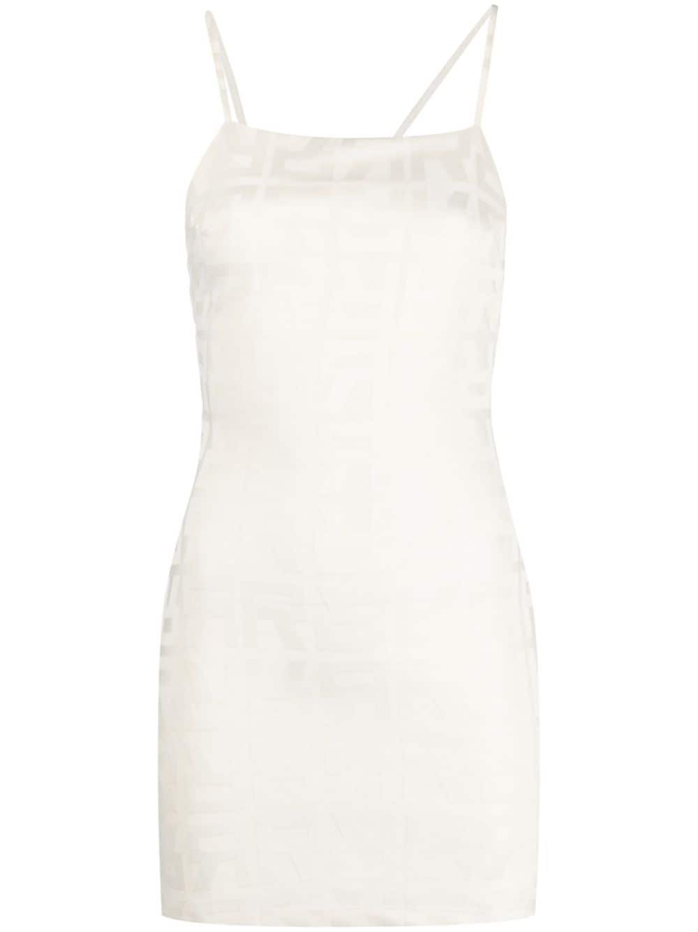 ROTATE monogram-jacquard mini dress - Neutrals