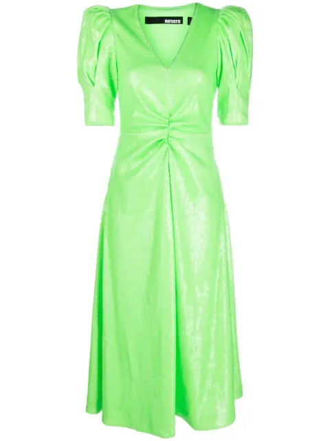 ROTATE BIRGER CHRISTENSEN sequinned V-neck midi dress