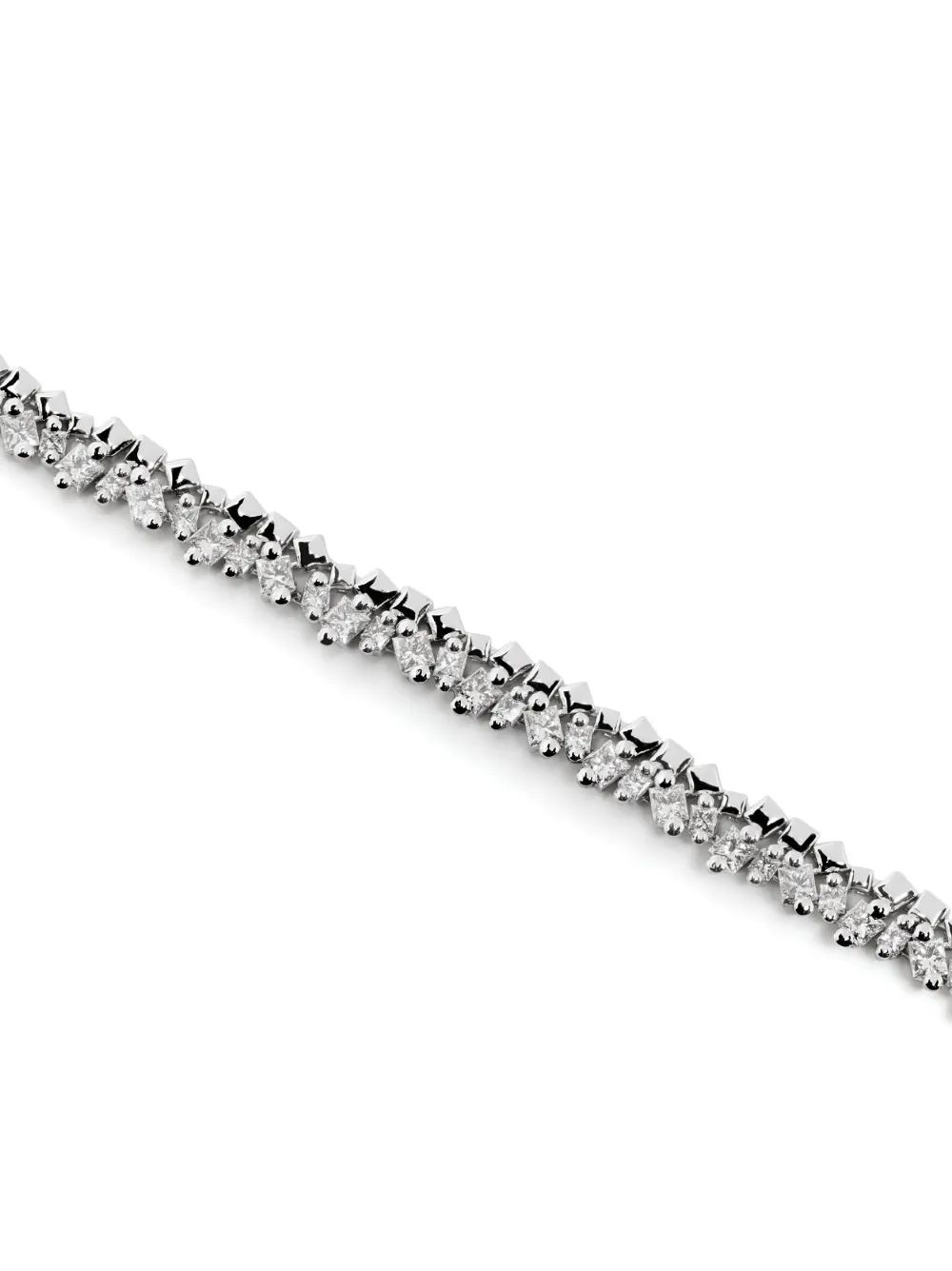 Shop Suzanne Kalan 18kt White Gold Fireworks Diamond Tennis Bracelet In Silver