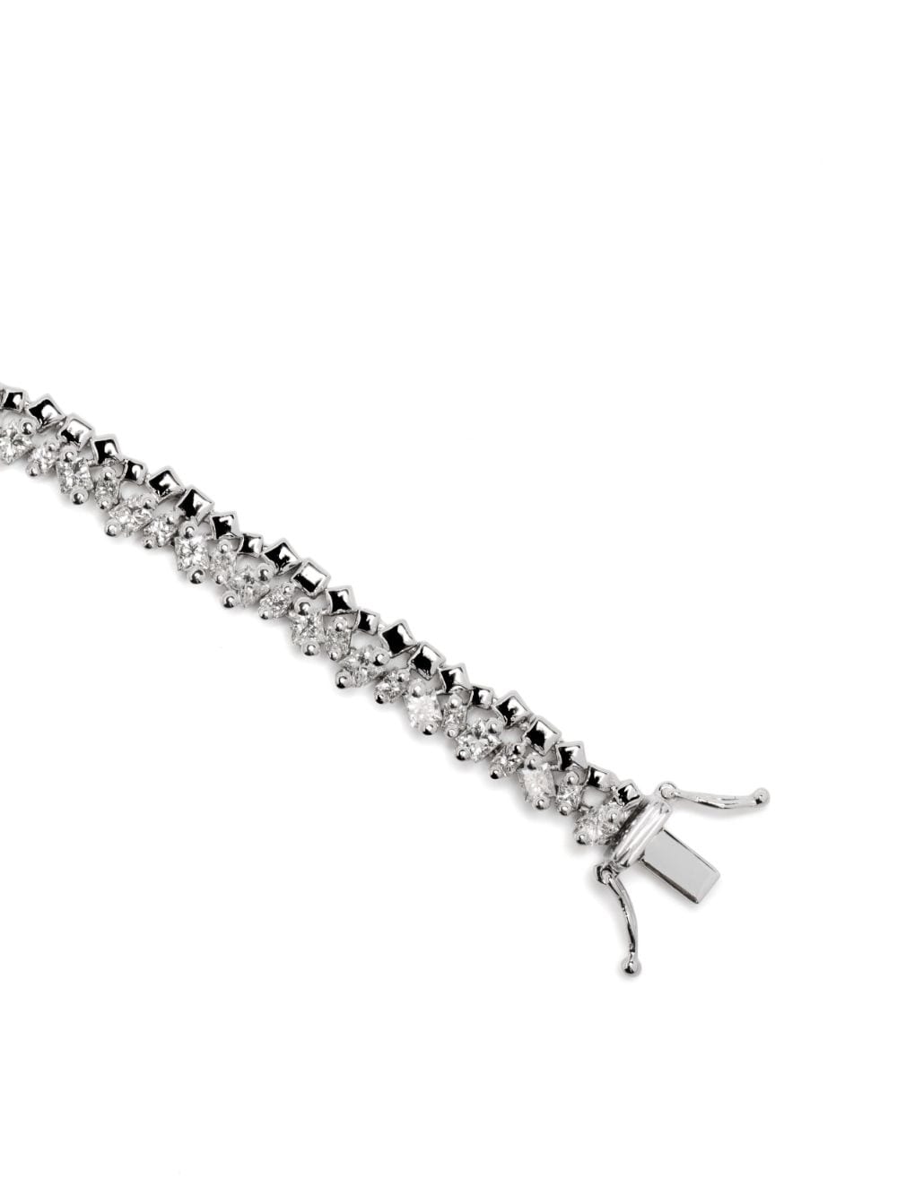 Shop Suzanne Kalan 18kt White Gold Fireworks Diamond Tennis Bracelet In Silver
