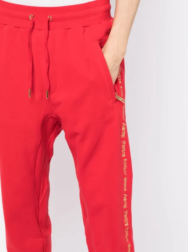 Ksubi slogan embroidered Track Pants Red FARFETCH IE