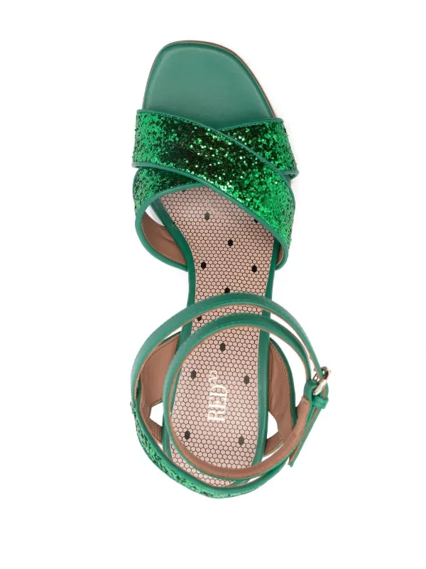 RED(V) Sandali a Punta Aperta Con Decorazione Glitter Verde