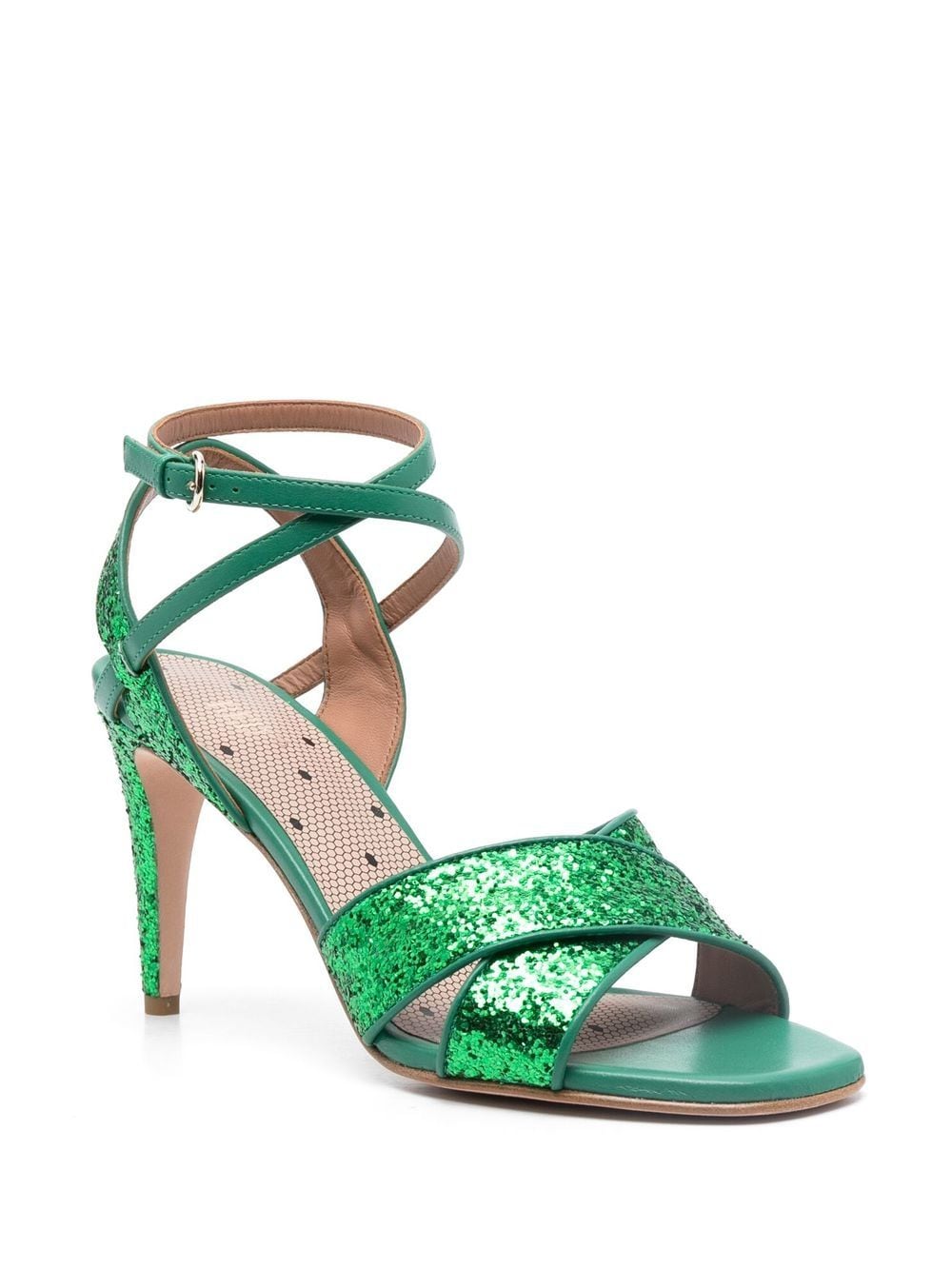 Shop Redv Glitter-embellished Open-toe Sandals In Green