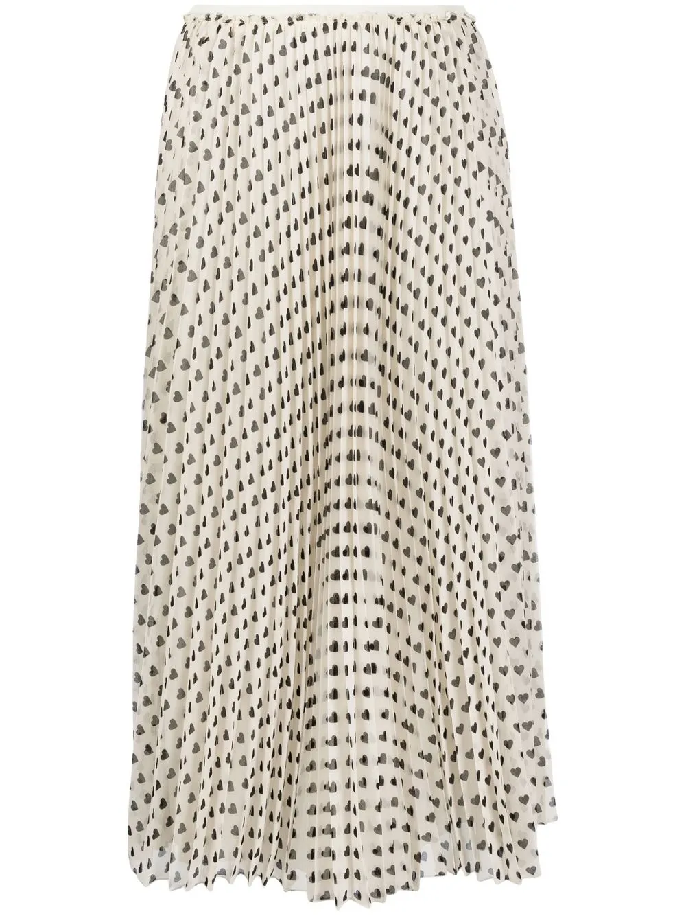 

RED Valentino heart-print pleated midi skirt - Neutrals