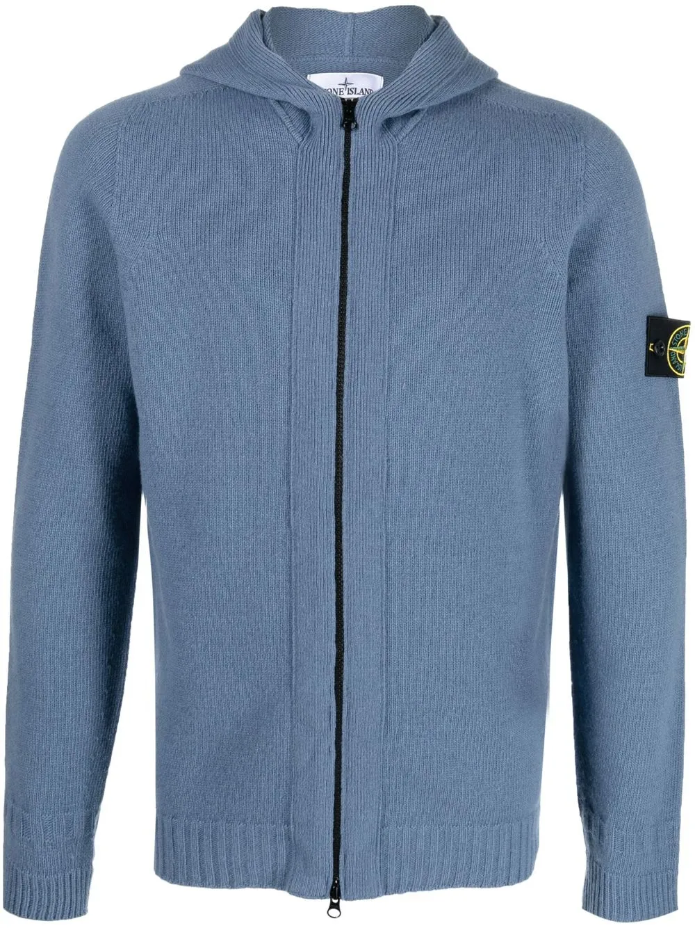 

Stone Island hoodie con parche del logo y cierre - Azul