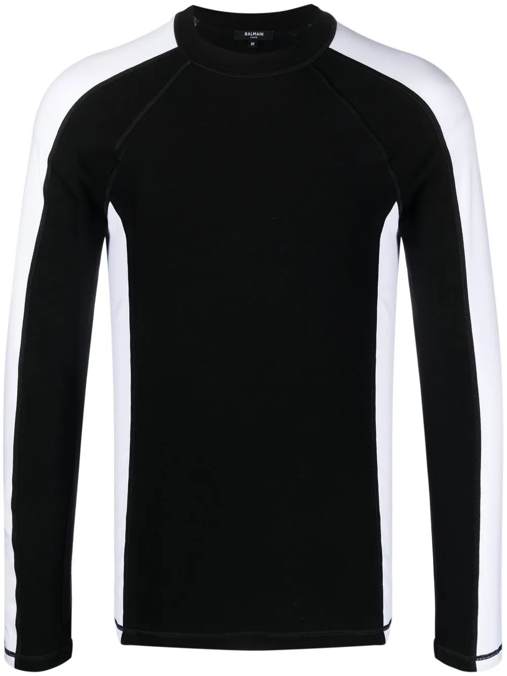 

Balmain playera manga larga con paneles - Negro