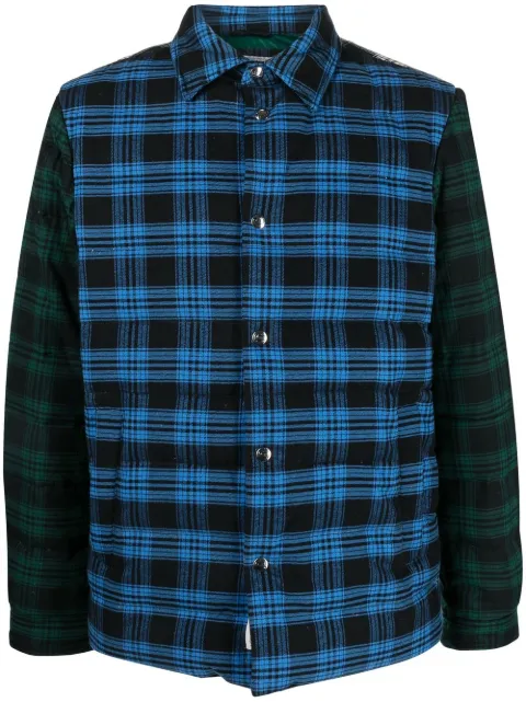 Woolrich sobrecamisa con paneles y cuadros estampados