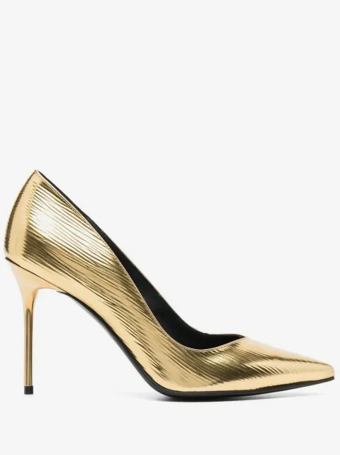 Balmain 100mm metallic pointed-toe pumps