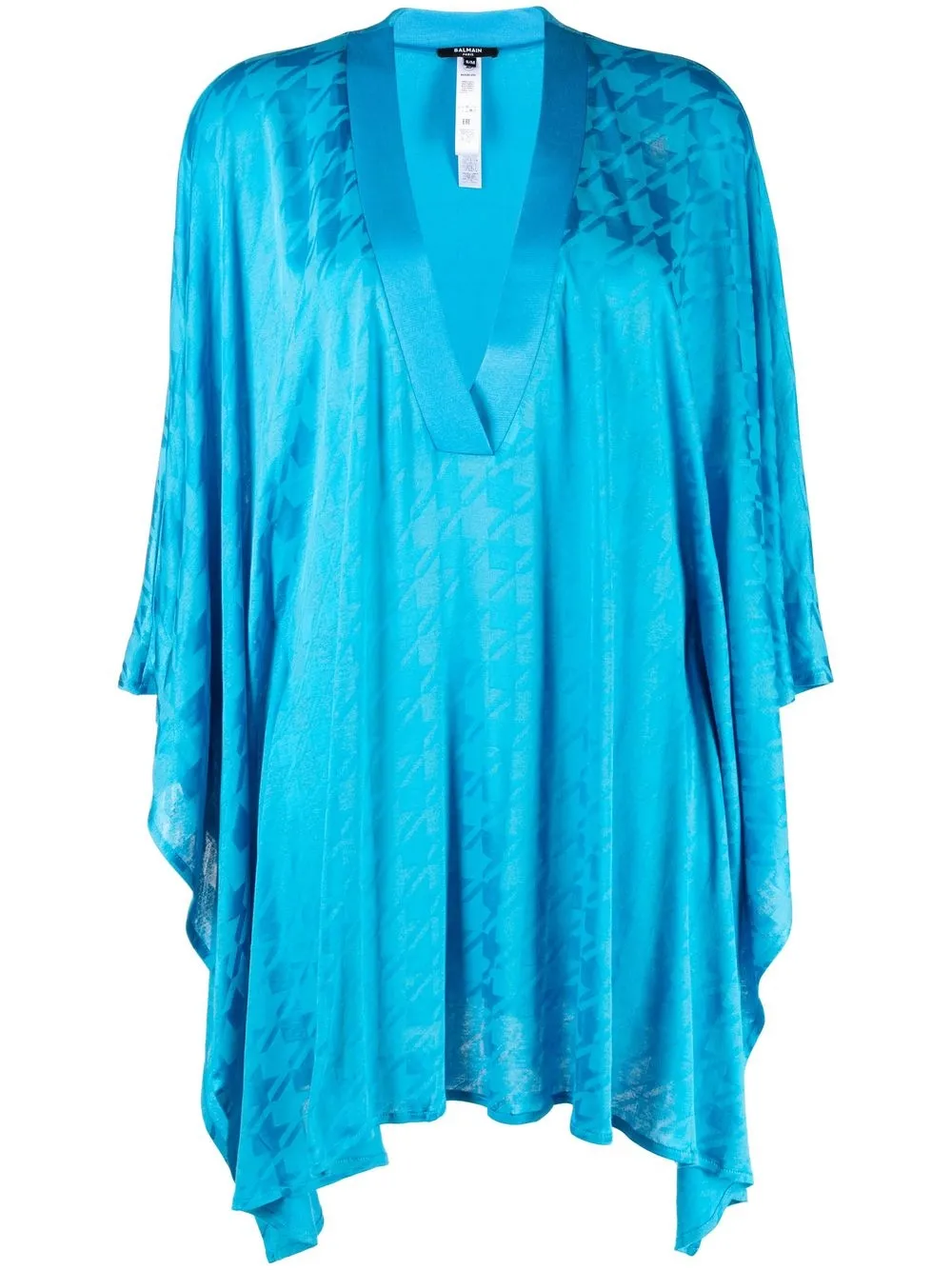 

Balmain star-print V-neck asymmetric dress - 440 TURQUOISE