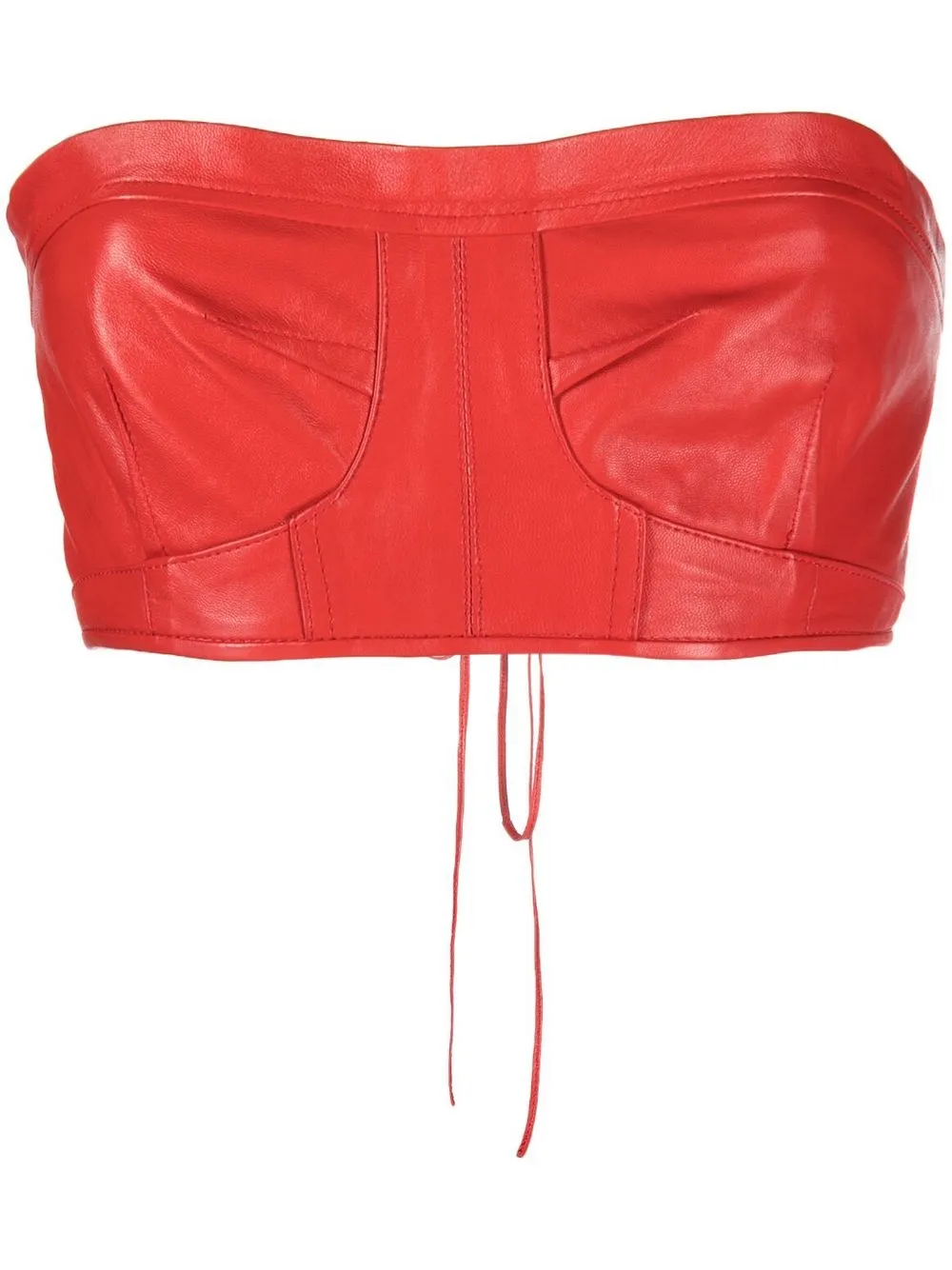 Red leather crop best sale top