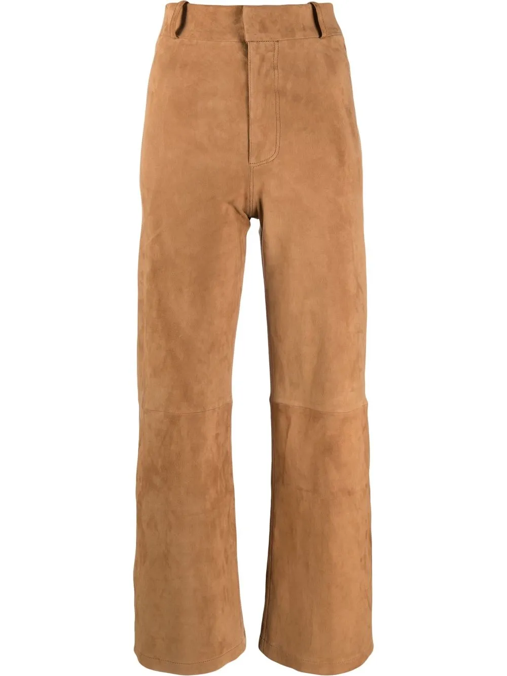 

Arma high-waisted suede cropped trousers - Brown