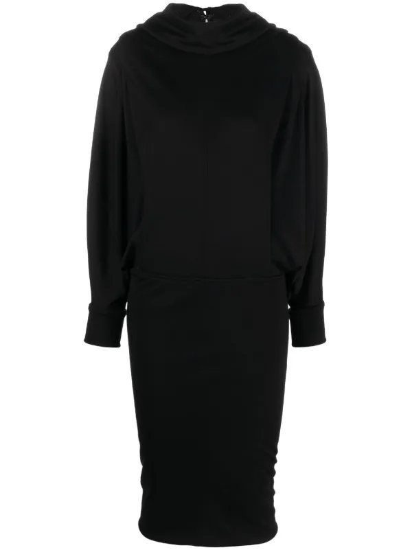 Saint Laurent Roll-neck Mini Dress in Black